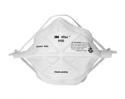Respirador 3M 9105 V-Flex N95 Peglable para Polvos Humos y Neblinas